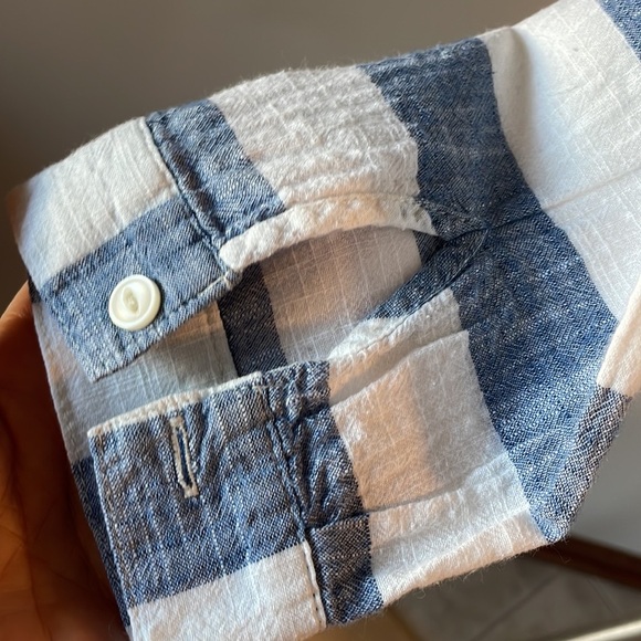 Tommy Hilfiger women’s contrast bold stripe button down shirt cotton classic Lrg - Picture 6 of 12